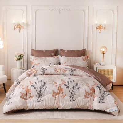 Donetella Printed Duvet Set, Queen Size Fits 180x200 cm - 4-Pcs Bed Set, Brushed Microfiber Fabric - 1 Duvet Cover, 1 Fitted Sheet, 1 Pillow Shams, 1 Pillowcases (Filler Not Included)